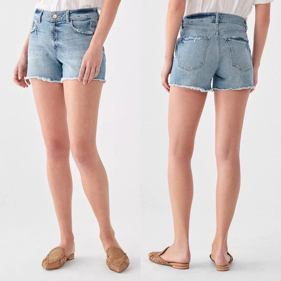 DL1961 Karlie mid-rise boyfriend jean shorts 27 - Picture 1 of 7